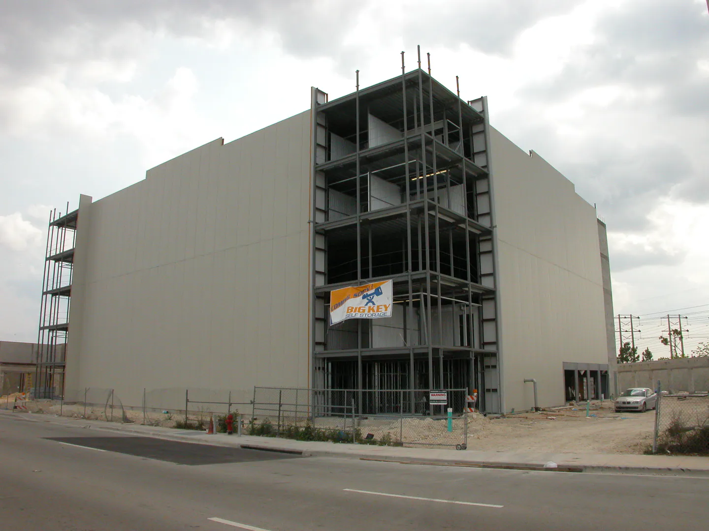 Big Key Self Storage with exterior cladding going on