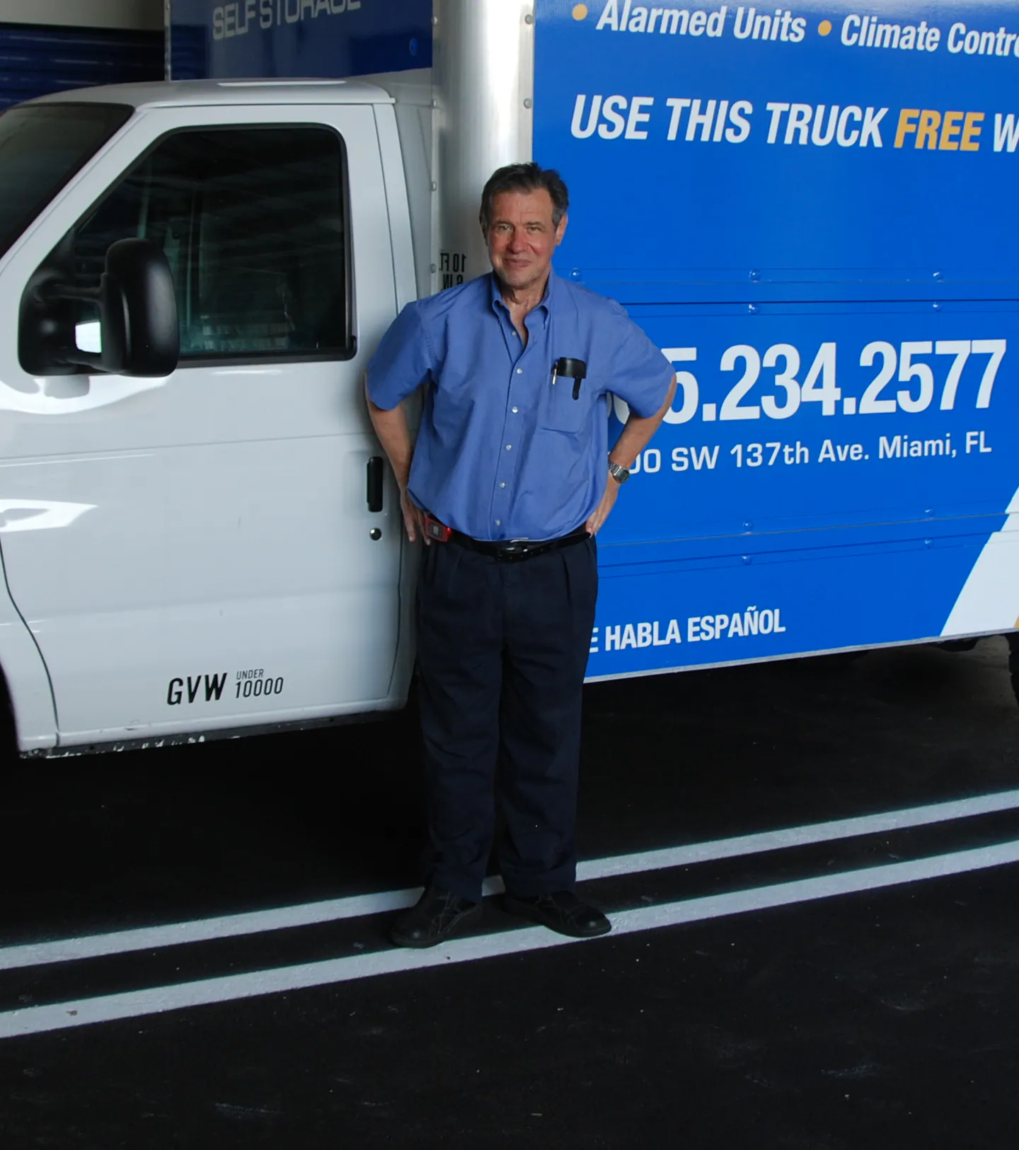 Robert Sherry at a Big Key Self Storage branded truck